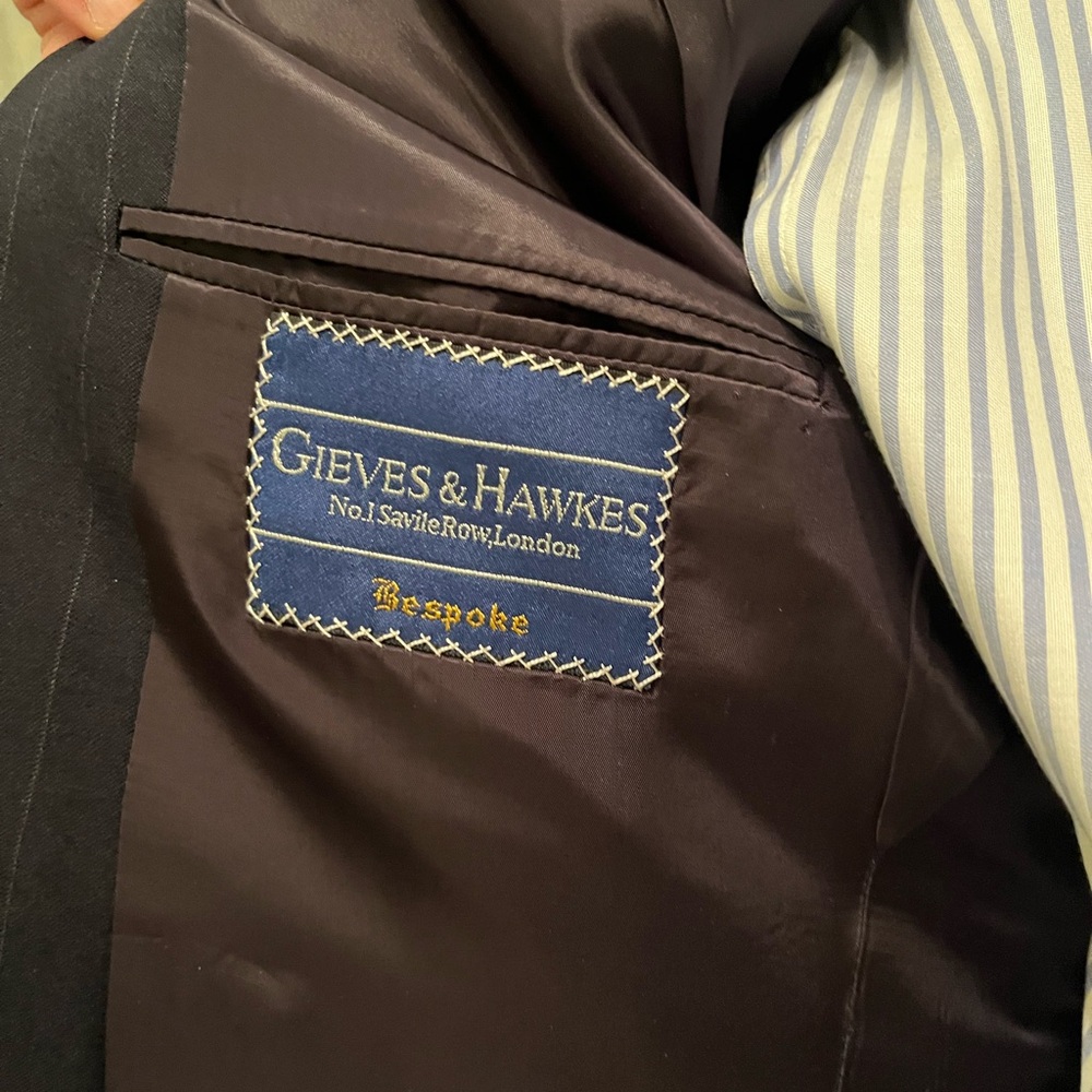 Men’s Gieves & Hawkes Double-Breasted Navy Suit 40L - Picture 3 of 10